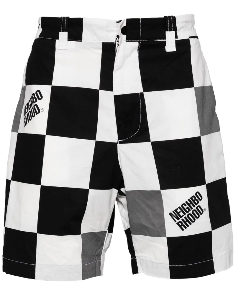 Neighborhood Shorts mit Vichy-Karo - Schwarz Schwarz