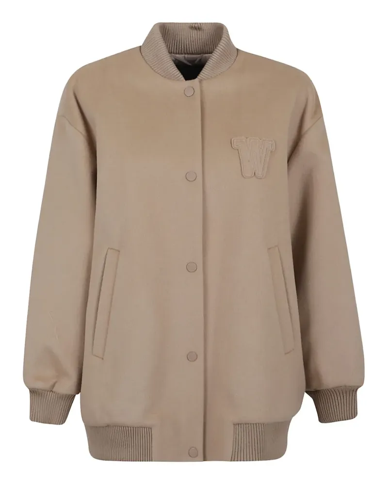 Max Mara Bomberjacke mit Logo-Patch - Nude Nude