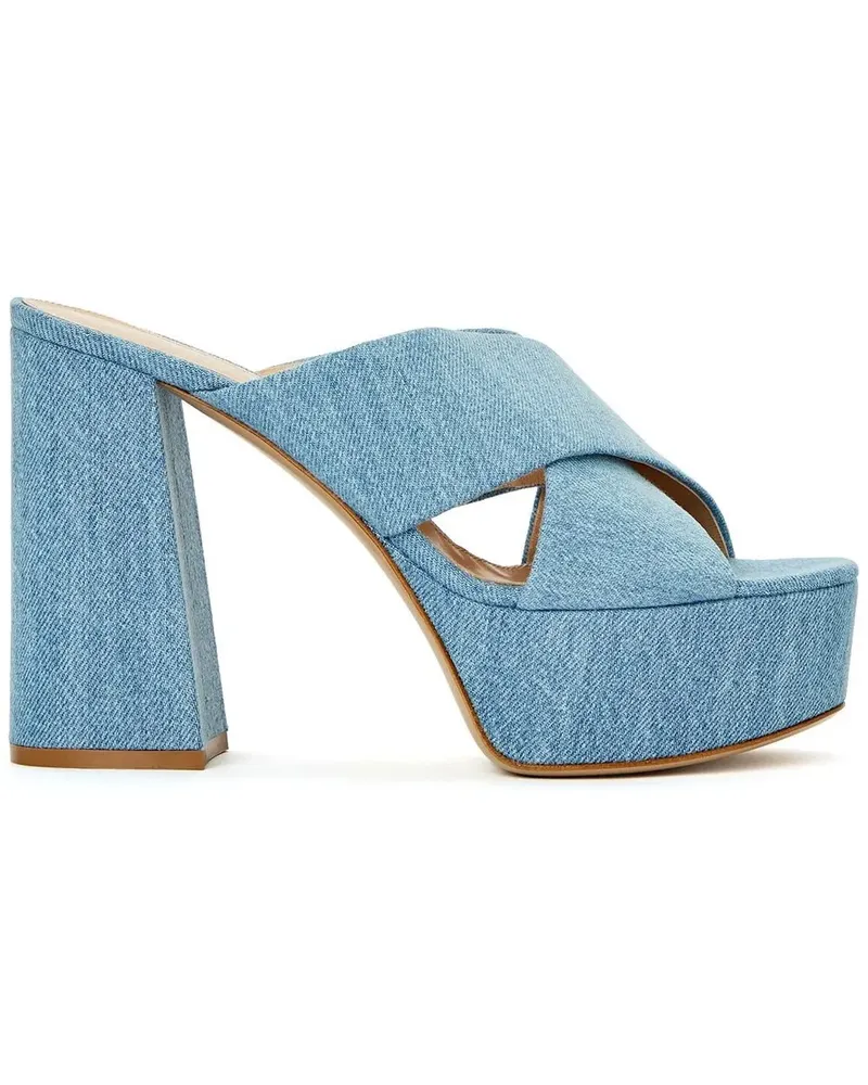 Gianvito Rossi Sheridan Pantoletten im Jeans-Look - Blau Blau