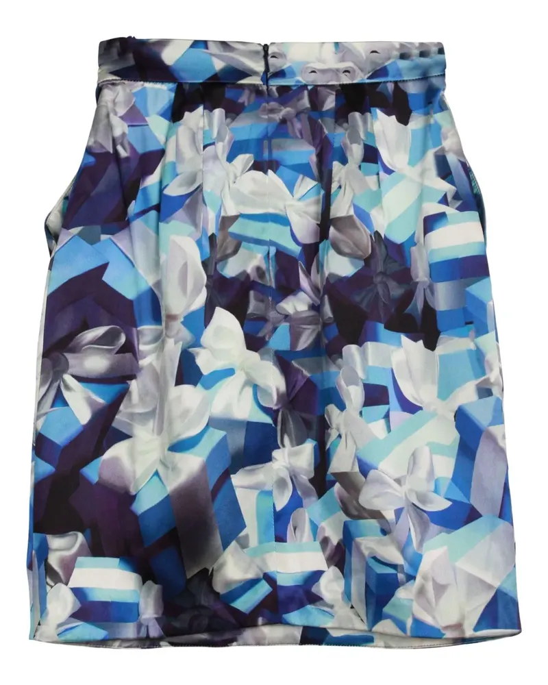 Mary Katrantzou pleated floral-print skirt - Blau Blau