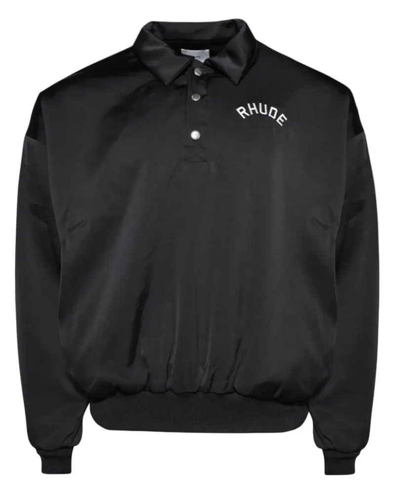 RHUDE Vintage Rugby-Sweatshirt aus Satin - Schwarz Schwarz