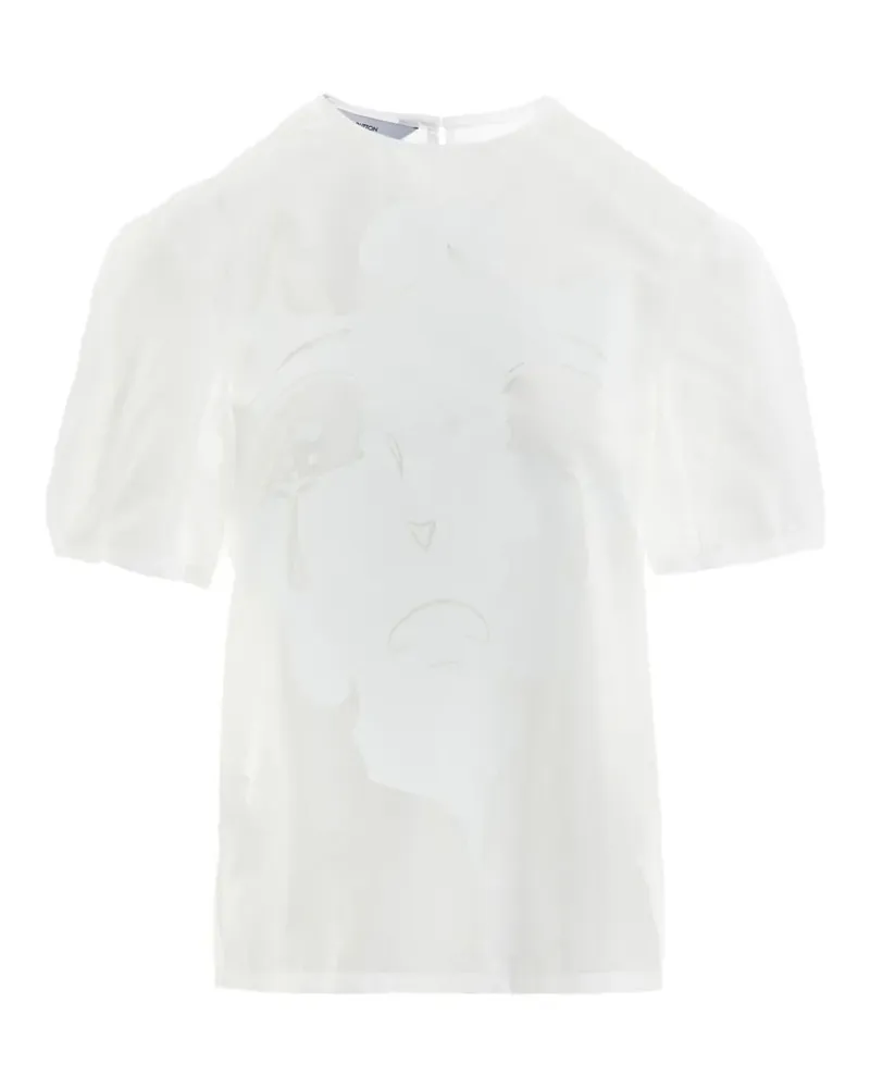 pushBUTTON T-Shirt mit Puffärmeln - Weiß Weiß