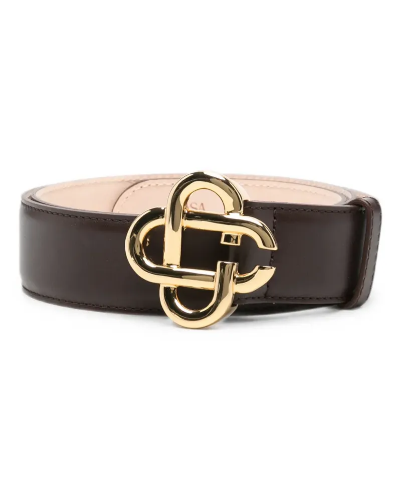 Casablanca Paris logo-buckle leather belt - Braun Braun