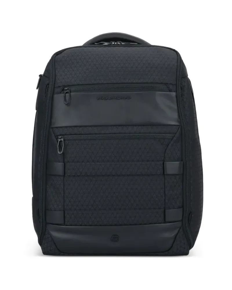 Piquadro Modular Rucksack mit Reißverschluss - Schwarz Schwarz