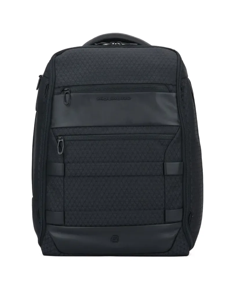 Piquadro Modular zipped panelled backpack - Schwarz Schwarz