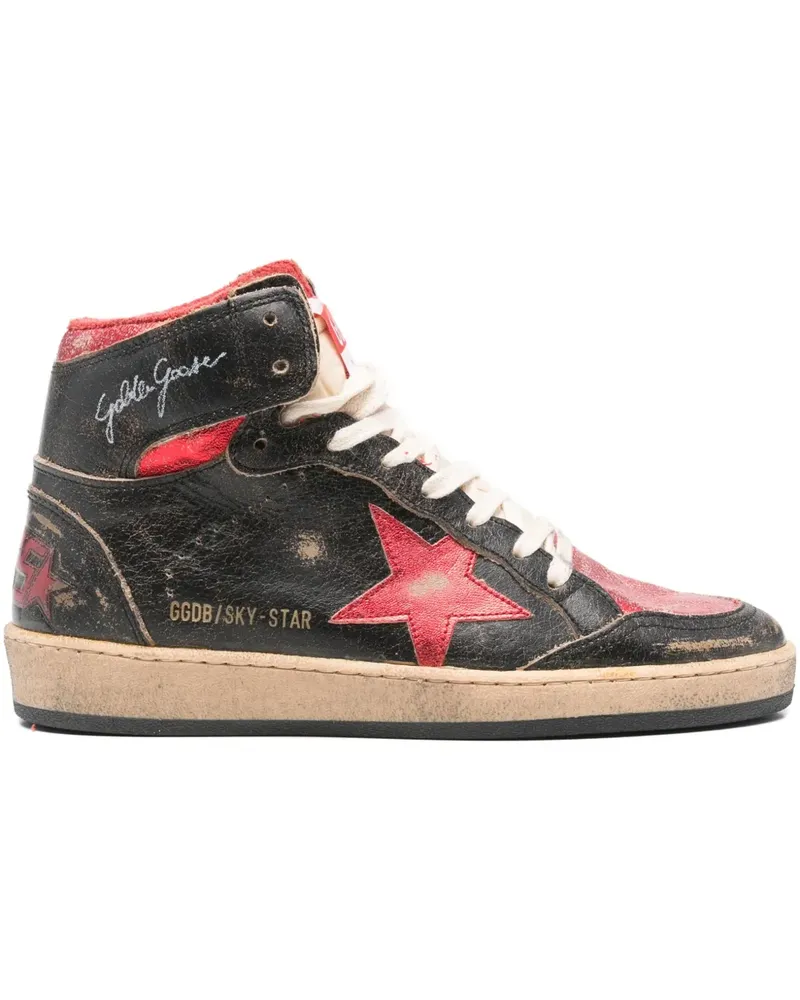 Golden Goose Sky Star laminated sneakers - Schwarz Schwarz