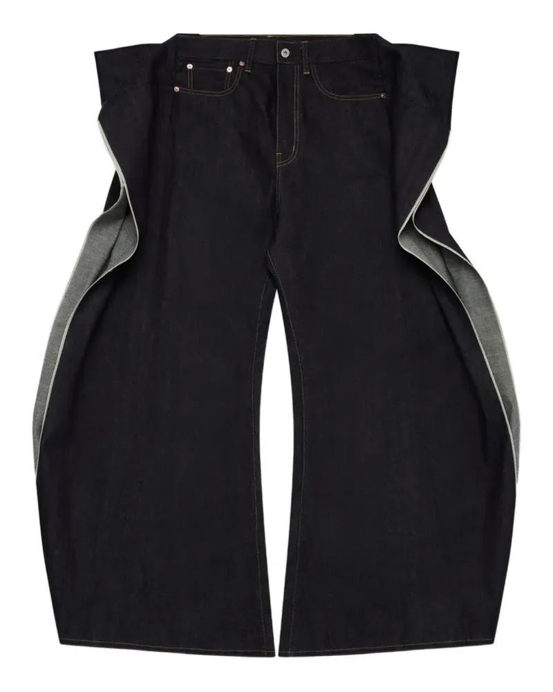 Junya Watanabe wide-leg selvedge jeans - Blau Blau