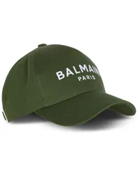 Balmain Baseballkappe mit Logo-Stickerei Grün