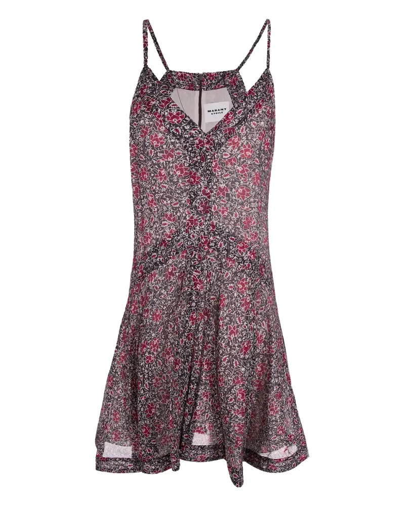 Isabel Marant Kleid mit Blumen-Print - Schwarz Schwarz
