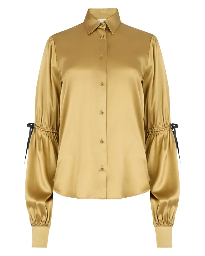 Nina Ricci Hemd aus Seide mit Schleife - Gold Gold