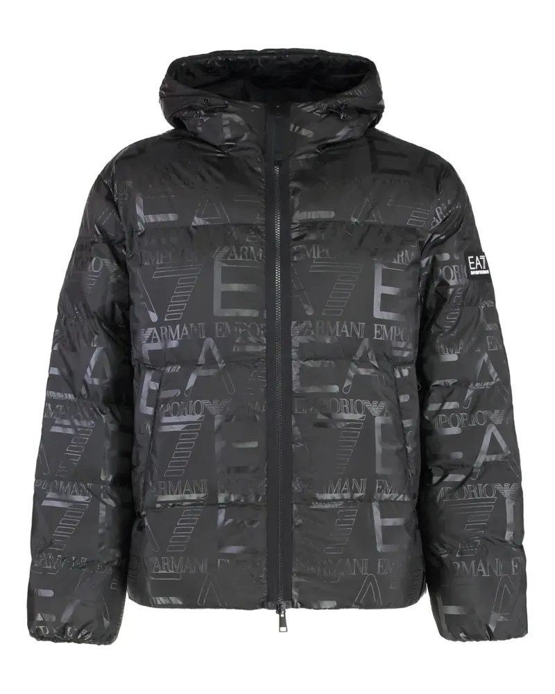 EA7 Daunenjacke mit Kapuze - Schwarz Schwarz