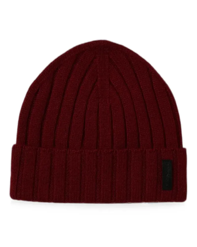 Emporio Armani ribbed-knit beanie hat - Rot Rot