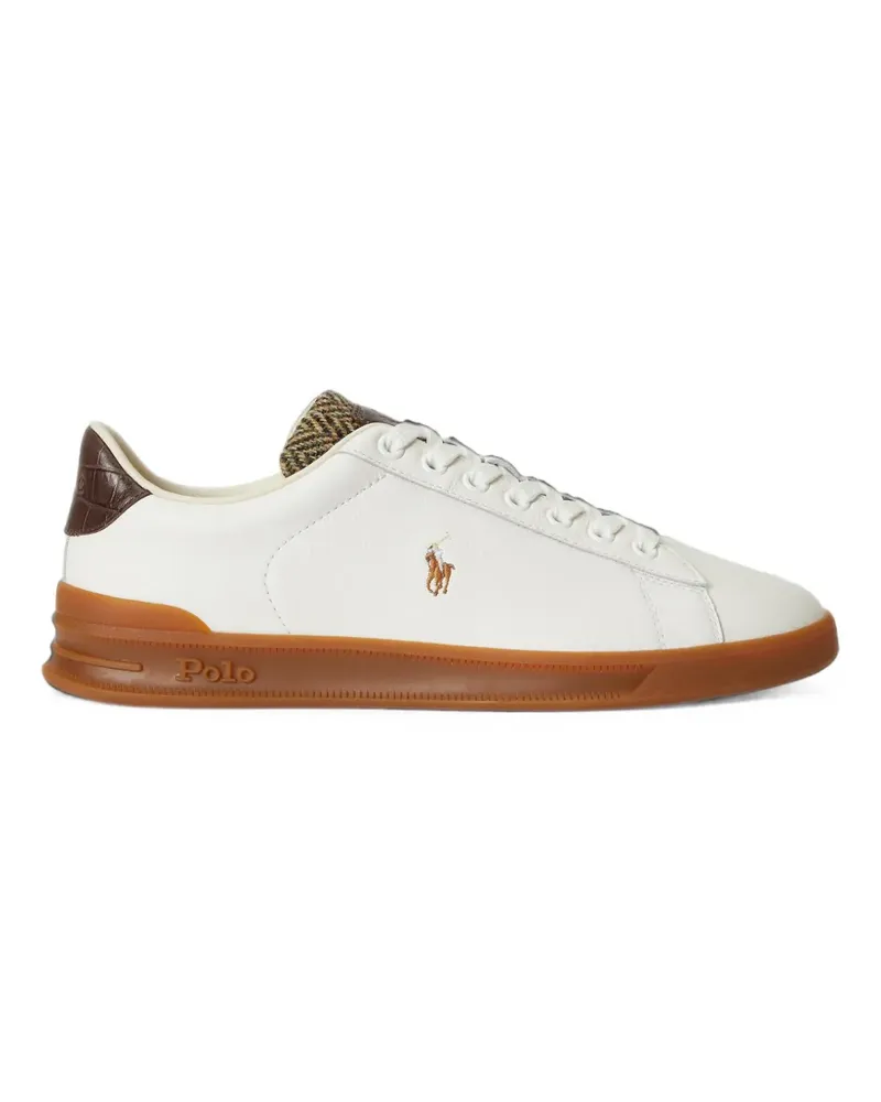 Ralph Lauren Heritage Court II Tennisschuhe aus Leder und Tweed - Weiß Weiß