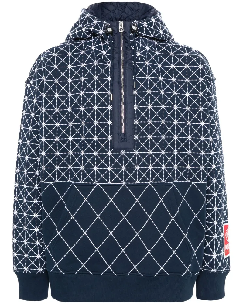 Kenzo Sashiko Stitch Hoodie Blau