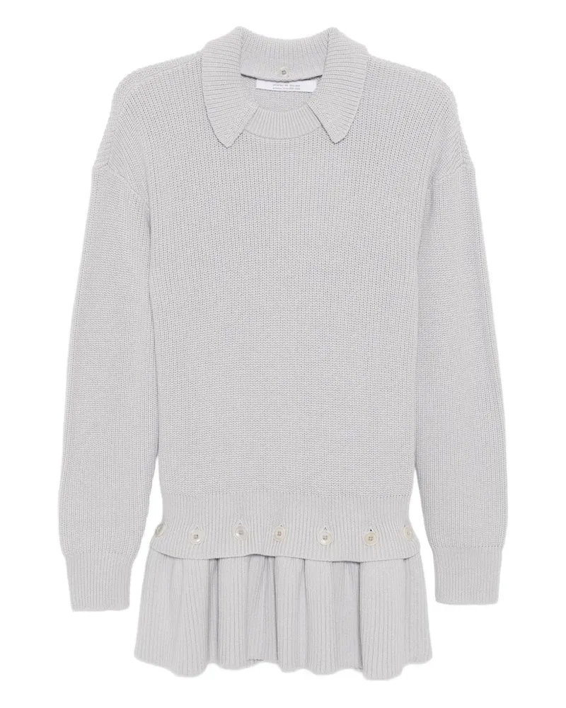 Rokh Pullover mit Schößchen - Grau Grau