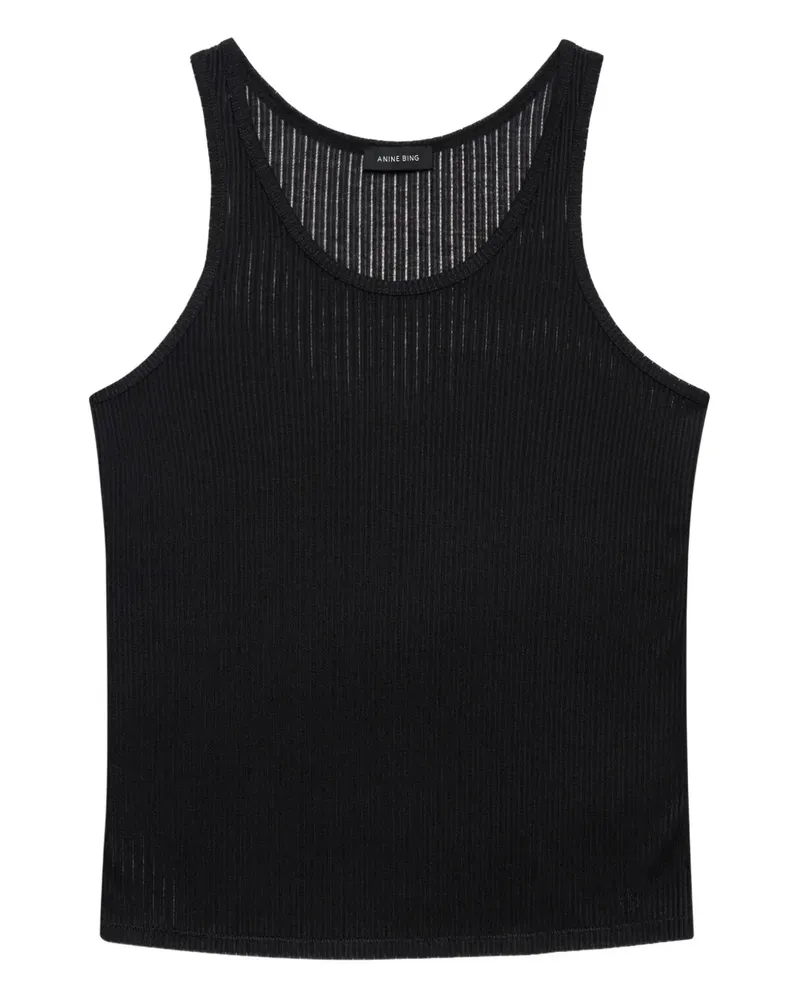 Anine Bing Geripptes Eugene Tanktop - Schwarz Schwarz