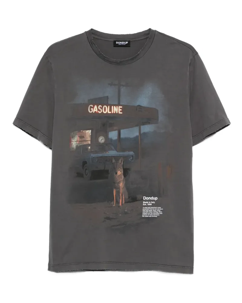 Dondup T-Shirt mit grafischem Print - Grau Grau