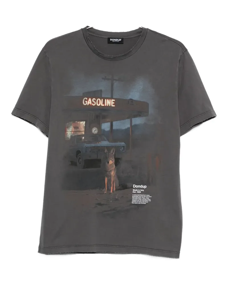 Dondup T-Shirt mit grafischem Print - Grau Grau