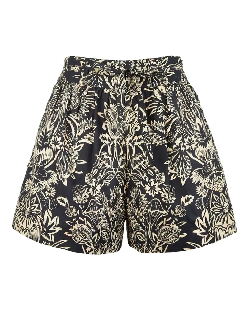 Ulla Johnson floral-print tie-waist shorts - Schwarz Schwarz