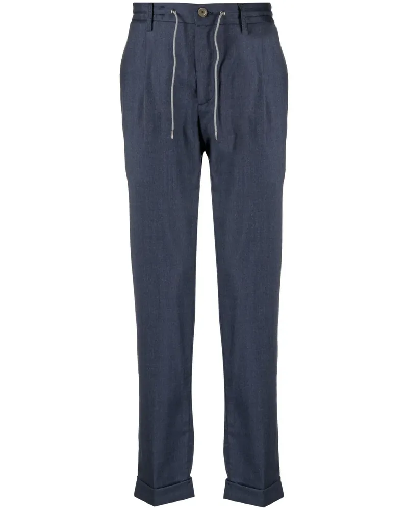 Luciano Barbera Gerade Hose mit Kordelzug - Blau Blau