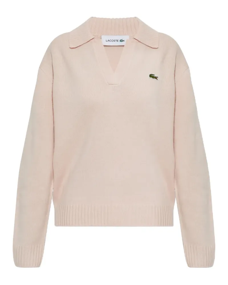 Lacoste 3D Pullover mit Poloshirtkragen - Rosa Rosa