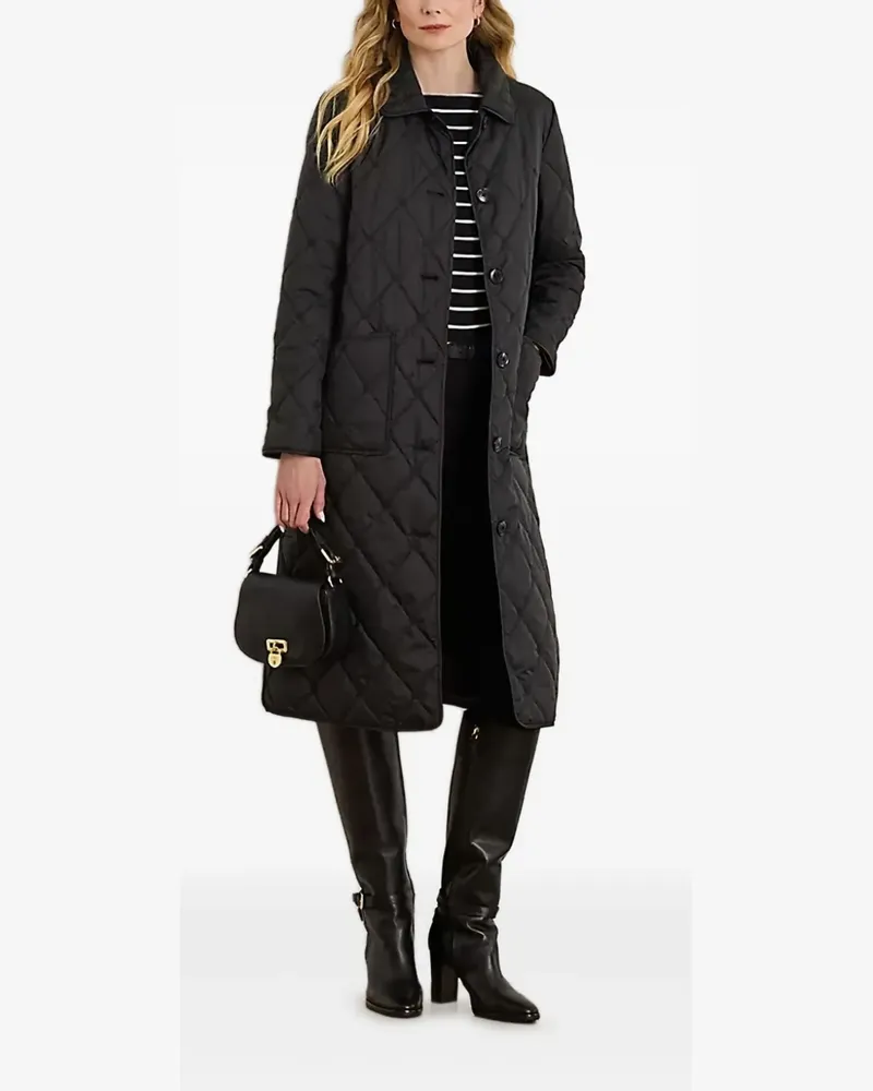 Ralph Lauren Gesteppter Mantel - Schwarz Schwarz