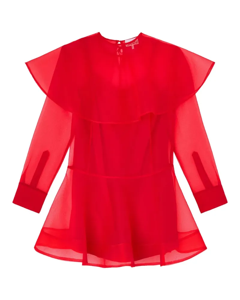 Ganni Minikleid im Layering-Look - Rot Rot