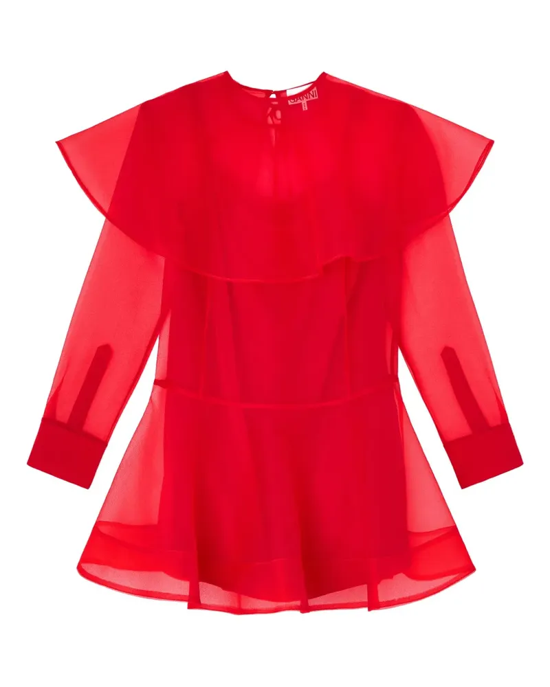 Ganni Minikleid im Layering-Look - Rot Rot