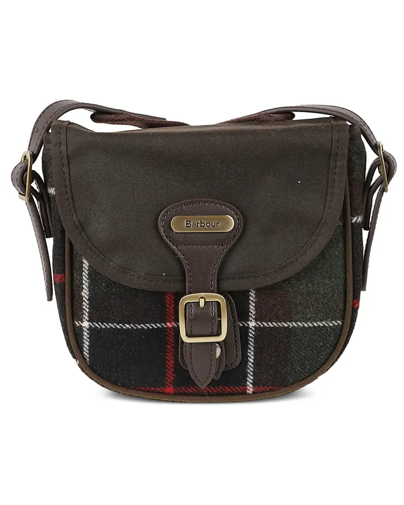 Barbour Schultertasche mit Schottenkaro - Grün Grün