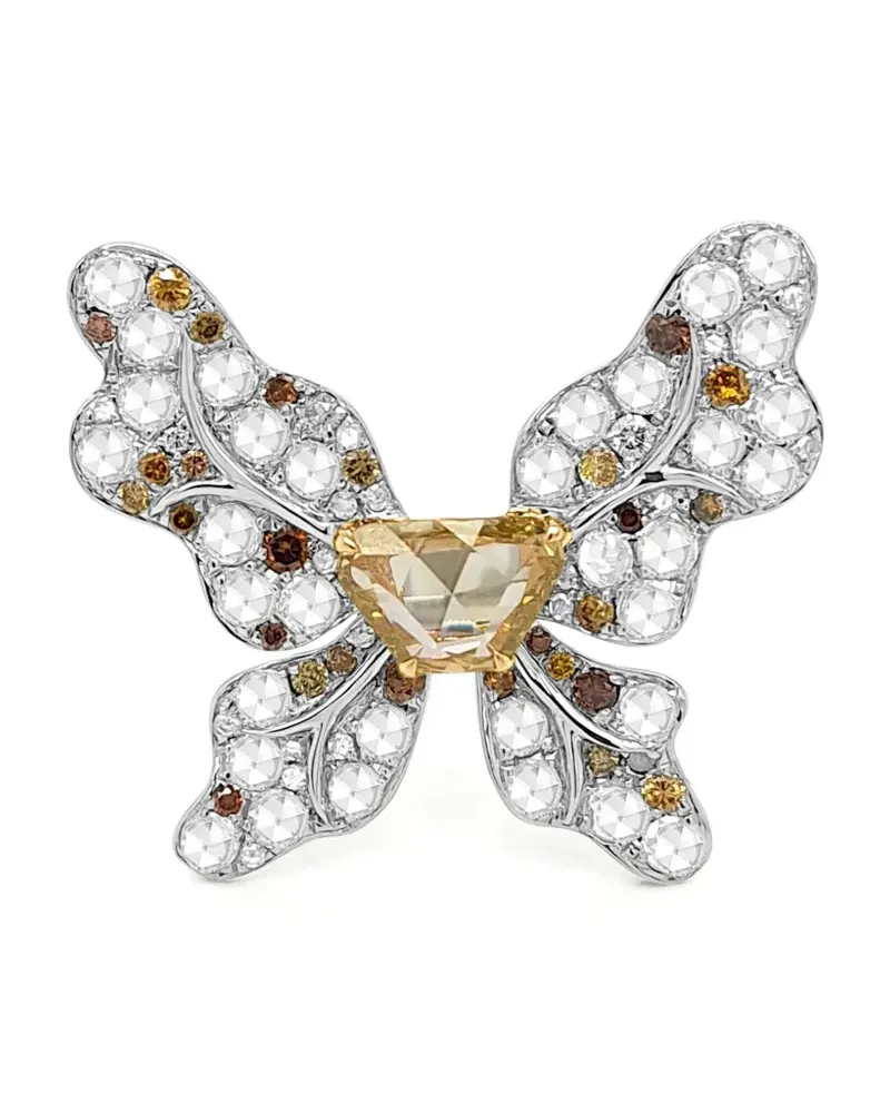 HYT Jewelry 18kt Butterfly Weißgoldring mit Diamanten - Silber Silber