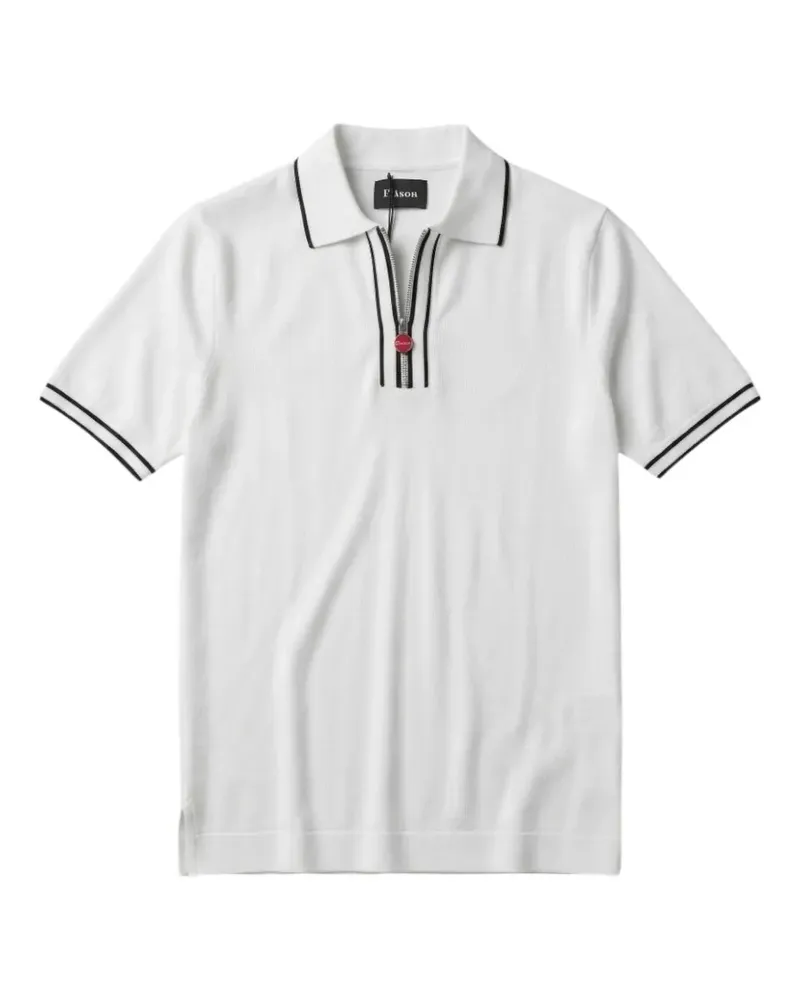 Kiton Poloshirt mit Kontrastbesatz - Weiß Weiß