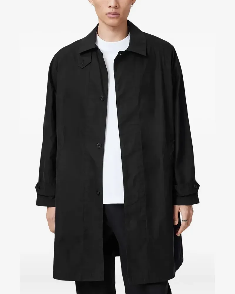 AllSaints Tillman Mantel mit Knopfverschluss - Schwarz Schwarz