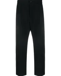 ATTACHMENT Bundfaltenhose mit geradem Bein Schwarz