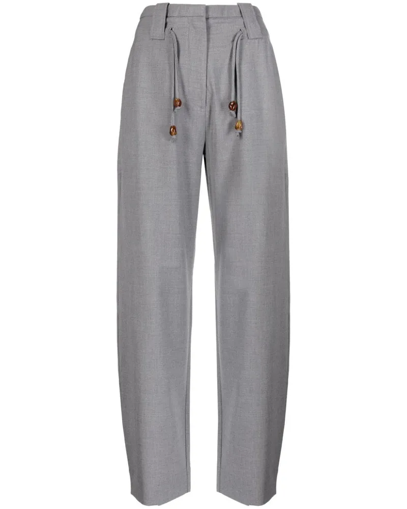 Ganni Gerade Hose - Grau Grau