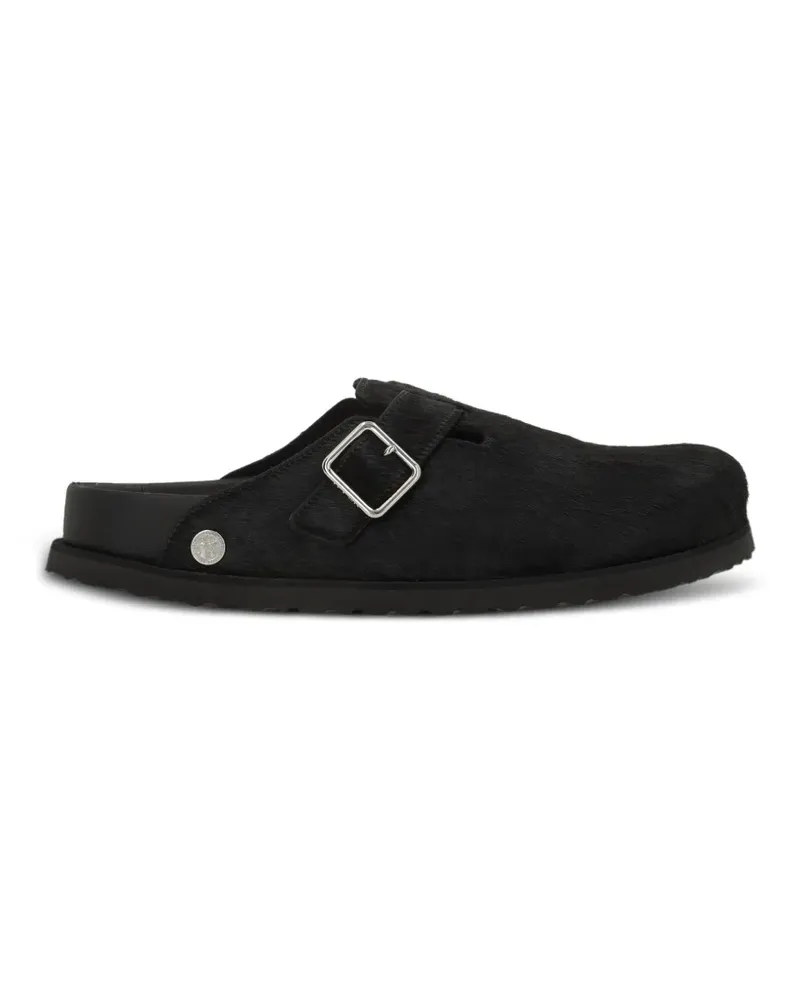 Birkenstock Boston Fur Mules - Schwarz Schwarz
