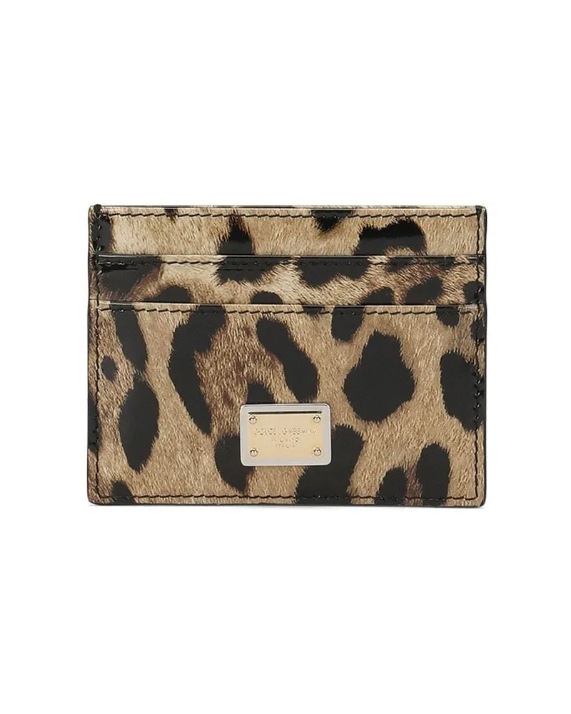 Dolce & Gabbana Kartenetui mit Leoparden-Print - Braun Braun