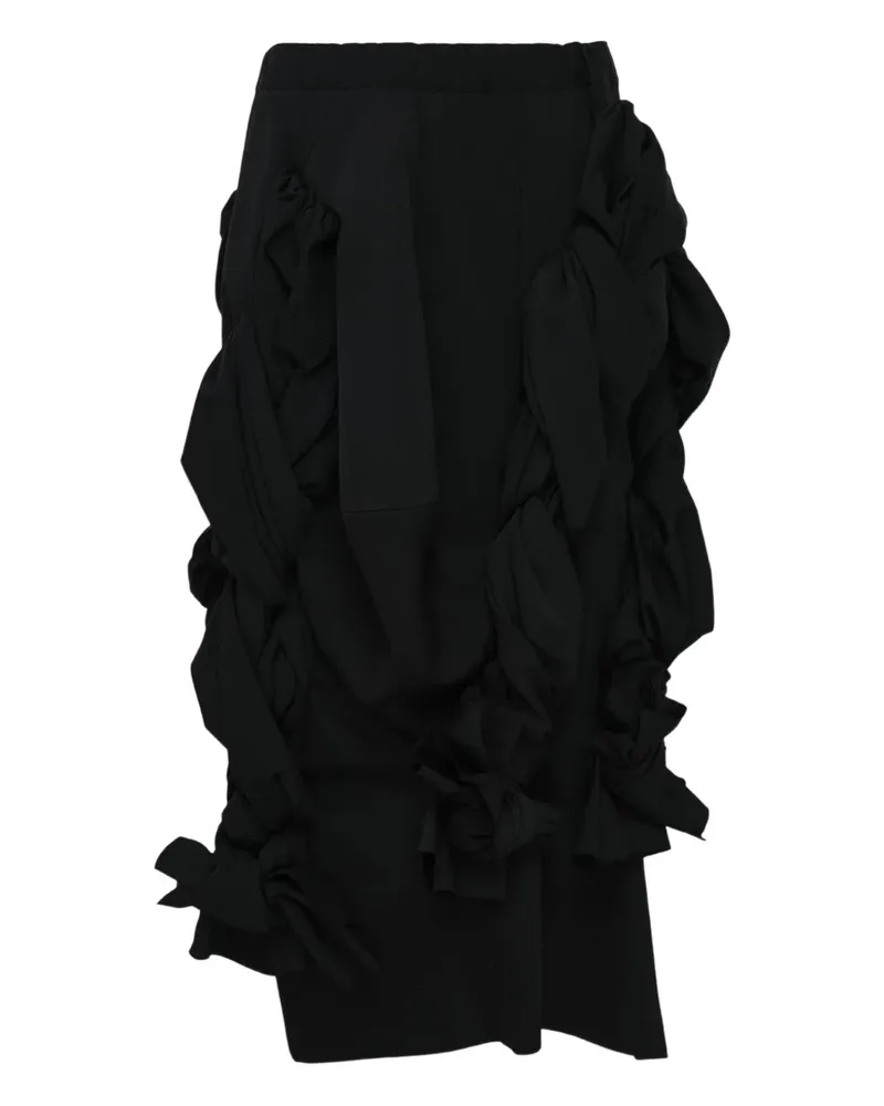 Comme des Garçons Midirock mit geflochtenem Detail - Schwarz Schwarz