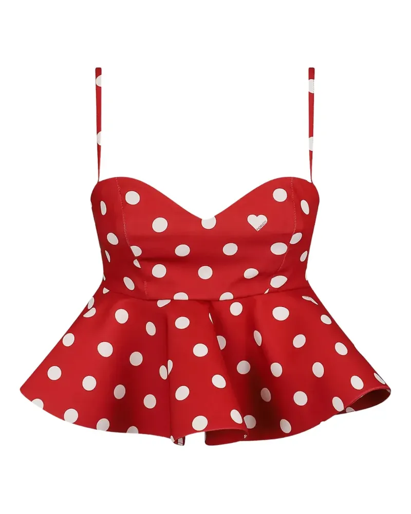 Fiorucci polka ruffle-trim top - Rot Rot