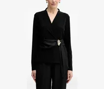 Bluse mit V-Ausschnitt - Schwarz