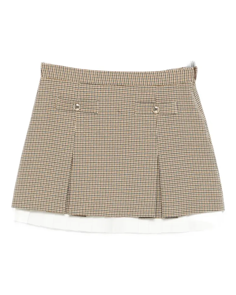 Maje zip-fastening pleated mini skirt - Braun Braun