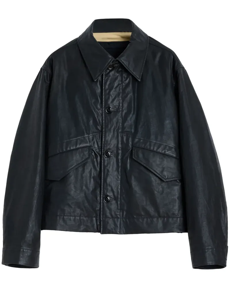 Christophe Lemaire Bikerjacke aus Leder - Schwarz Schwarz