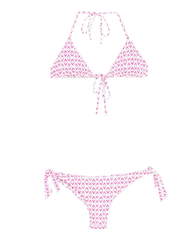 IU Rita Mennoia geometric-print tie bikini - Rosa Rosa
