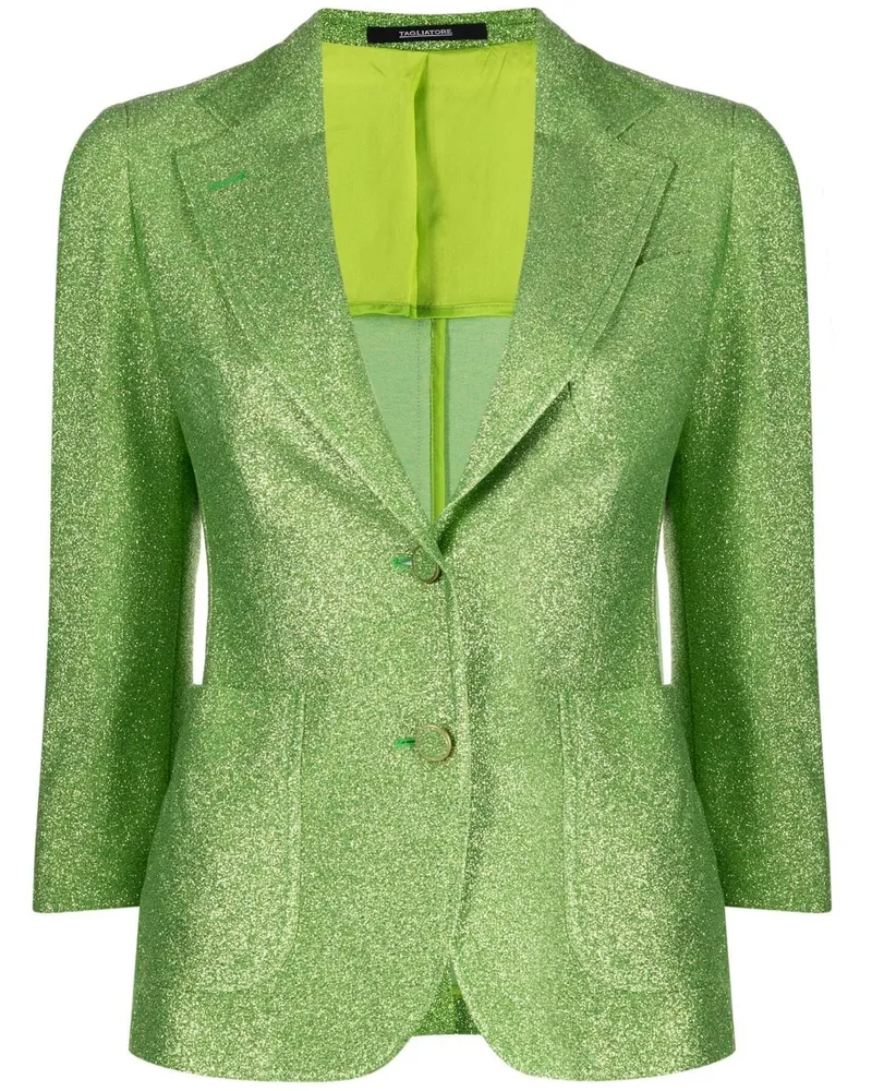 Tagliatore Einreihiger Blazer mit Metallic-Effekt Grün