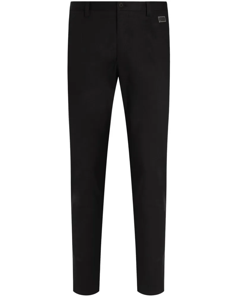 Dolce & Gabbana Halbhohe Slim-Fit-Hose - Schwarz Schwarz