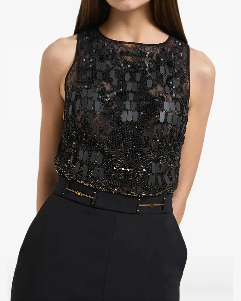 Elisabetta Franchi sequin-embellished jumpsuit - Schwarz Schwarz