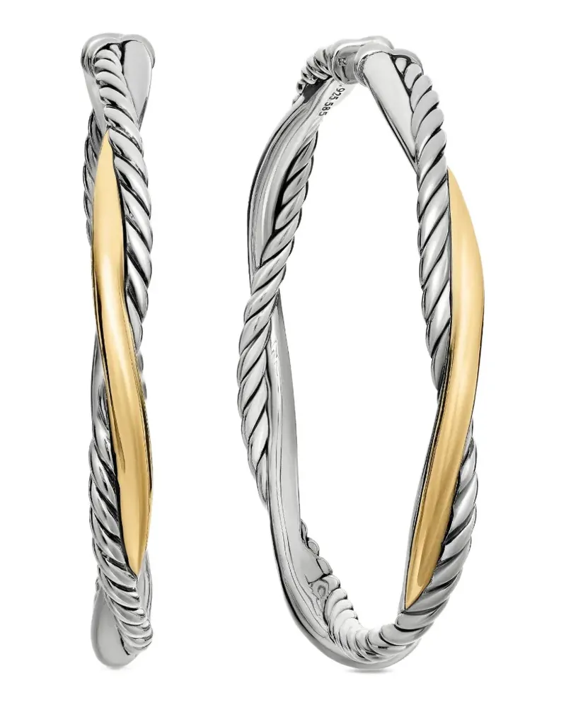David Yurman 14kt Infinity Gelbgold- und Sterlingsilbercreolen 42mm Silber