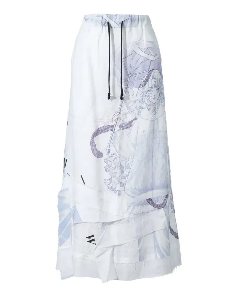 VeniceW graphic-print midi skirt - Weiß Weiß