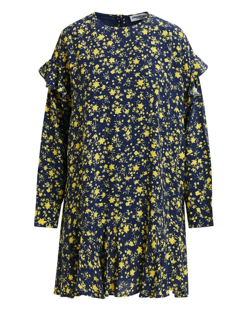 Essentiel Asymmetrisches Kleid mit Rüschen - Blau Blau