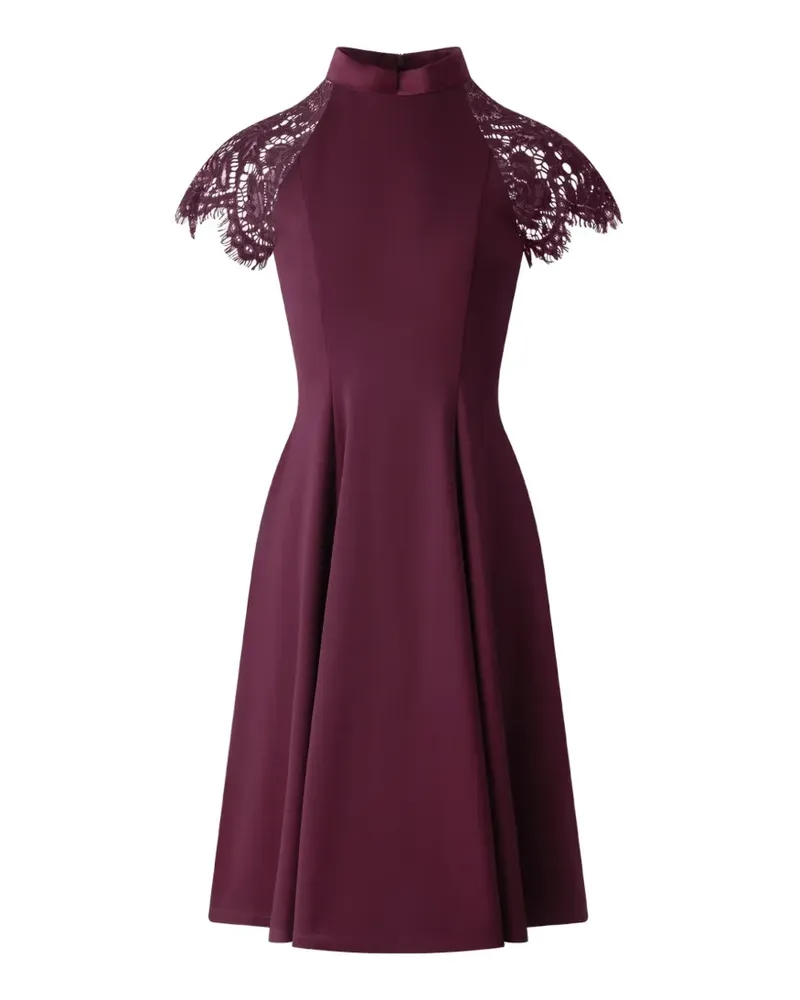 Shanghai Tang Tang lace-sleeves mini dress - Violett Violett