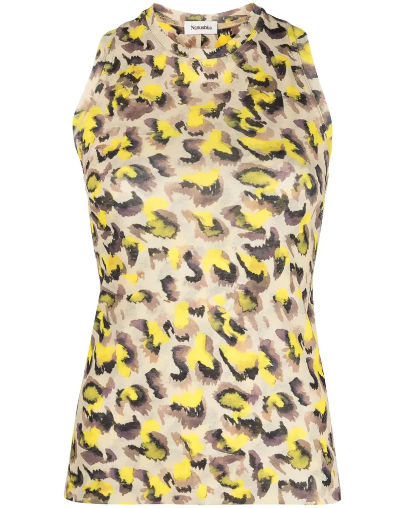Nanushka Tanktop mit Leoparden-Print - Nude Nude